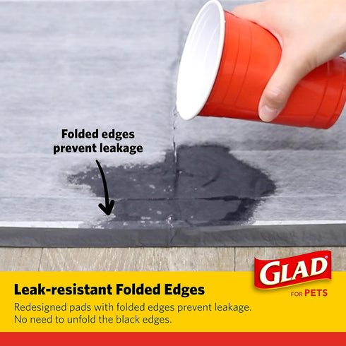 Glad for Pets Activated Carbon Dog Training Pads, 23" x 23", 150 Count, Absorbent Black Disposable Indoor Pee Pads