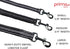 Reflective Nylon Dog Leash with Padded Double Handle - Heavy Duty Neoprene Control Training, 4 Feet Long, Black