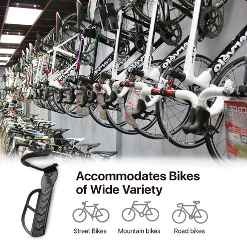 Flexzion Bike Rack Wall Mount 2 Pack - Heavy Duty Bicycle Hanger Storage System for Indoor Use