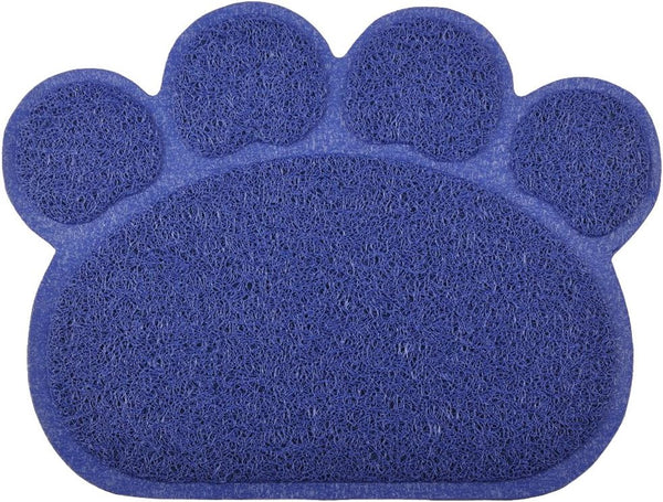 Paw-Shaped Large Cat Litter Box Mat,23.5x17.5 Inches (Navy)