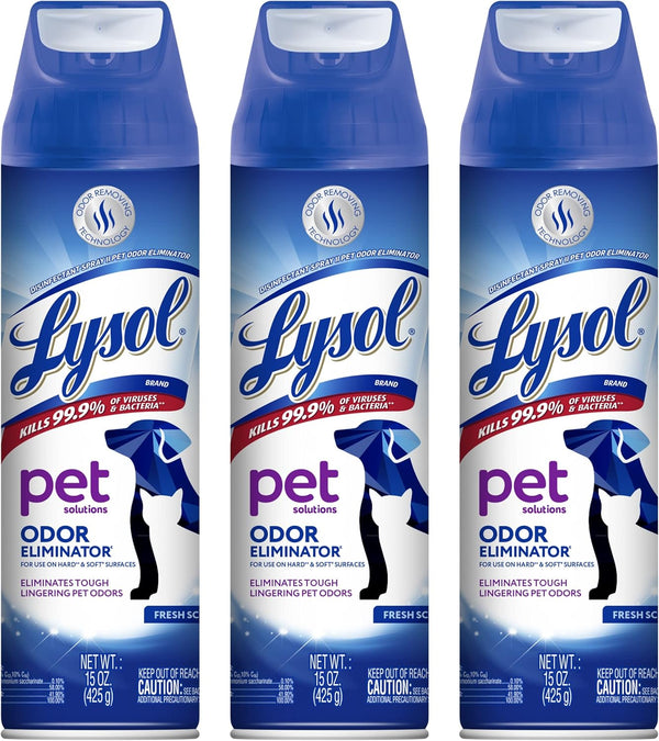 Lysol Pet Odor Eliminator Spray, Sanitizing and Disinfecting Spray for Pet Odors,