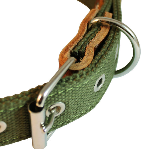Cotton Web Dog Collar - 1" Wide, Fits 15"-19" Neck, Boxer, Retriever