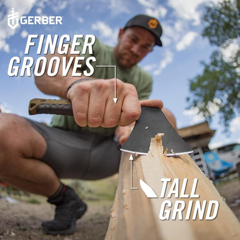 Gerber Gear Pack Hatchet - 3.5" Steel Blade Camping and Survival Hatchet with Mountable Nylon Sheath in Coyote Brown