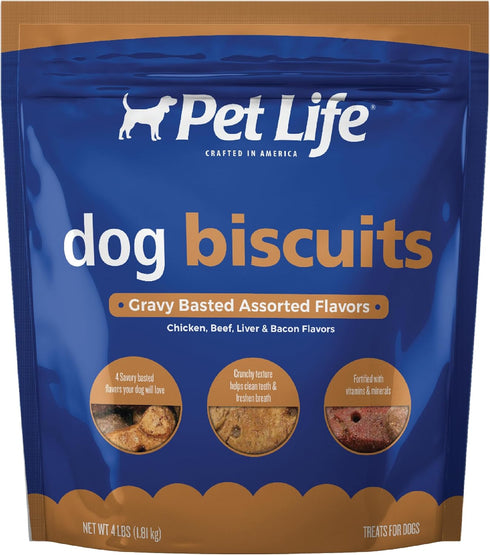 Assorted Flavor Gravy Basted Dog Biscuits, 4lb