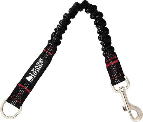 Leashboss Pattern Bungee Dog Leash Extension, 18" Shock Absorbing Lead Extender, Pattern Collection (Black Reflective)