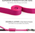 Fida 6 FT Heavy Duty Dog Leash - Rose | 2 Padded Handles, Traffic Handle & Easy Snap Hook | Reflective Lead for All