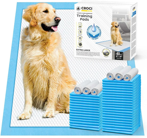 CROCI Dog Pads XXL, 30x36in, Heavy Absorbency Pee Pads, 6-Layer Leak-Proof, Disposable (40 Counts)