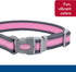 Coastal Pet Pro Reflective Adjustable Dog Collar - Bright Pink with Grey, 1" x 14-20"