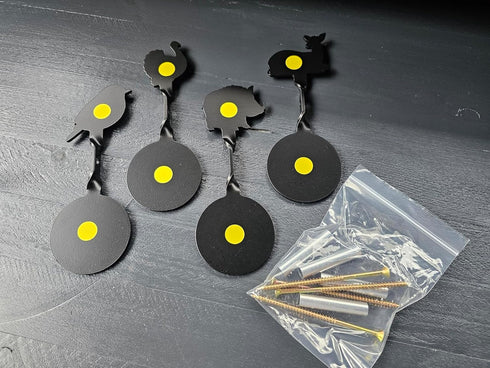 4 Reset, 3mm Pcs BB Gun Targets, Steel Spinning Shooting Targets, Animal Silhouette, Auto Pellet Airsoft Shooting