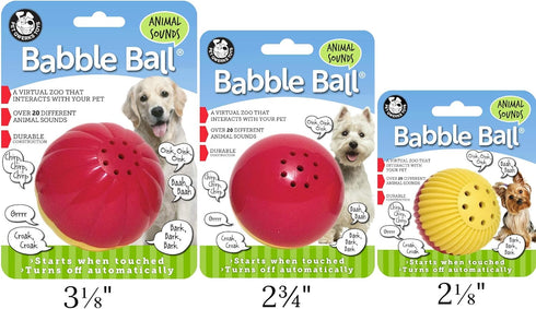 Pet Qwerks Animal Sounds Babble Ball, Chew Dog Toy, Small
