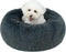 Best Pet Supplies Round Donut Dog Bed with Plush Faux Fur Fabric, Calming Cushion for Indoor Pets, Gray, 24x24x7''