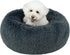 Best Pet Supplies Round Calming Dog Bed, Gray, 30x30x8'', Plush Faux Fur Fabric, Anti-Anxiety Cushion, Soft Support