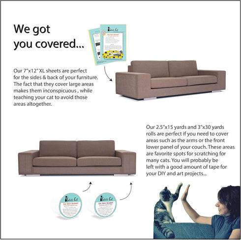 Training Tape, Cat Tape for Furniture, Scratch Deterrent to Keep Cats from Scratching Furniture