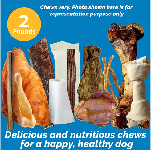 123 Pack 2 lb Treats Assorted Natural Dog Chews - Lamb, Beef, Pork & Chicken Jerky Mixed Dog Treats, Digestible Gluten
