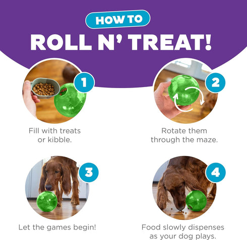 Outward Hound Mazee Puzzle Ball Interactive Treat Dispensing Dog Toy, Green Color