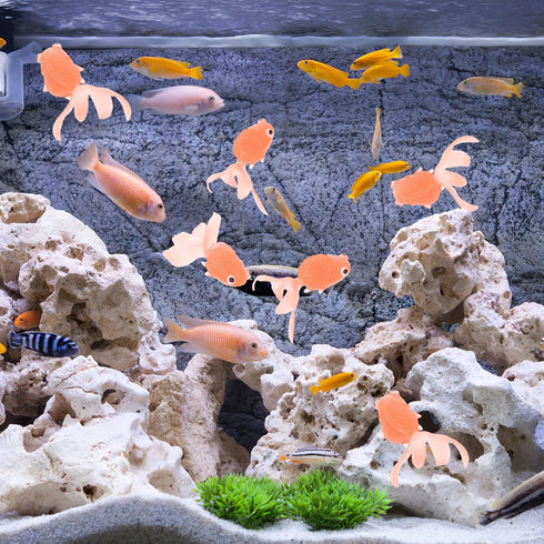 Kisangel 10pcs Miniature Floating Goldfish, Artificial Rubber Goldfish Model for Aquarium Fish Tank