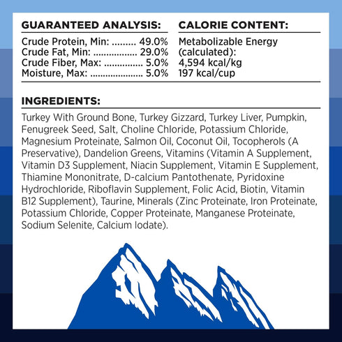 BIXBI Rawbble Freeze Dried Cat Food, Turkey Recipe, 3.5 oz - 94% Meat and Organs, No Fillers, USA Made