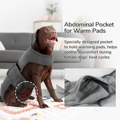PUMYPOREITY Dog Diaper with Suspender, Escape-Proof Anti-Harassment Garment for Heat Cycle, Incontinence, Puppy