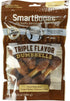 SmartBones Triple Flavor Dumbbells, 10 Count, Rawhide-Free Chews with Peanut Butter for Dogs