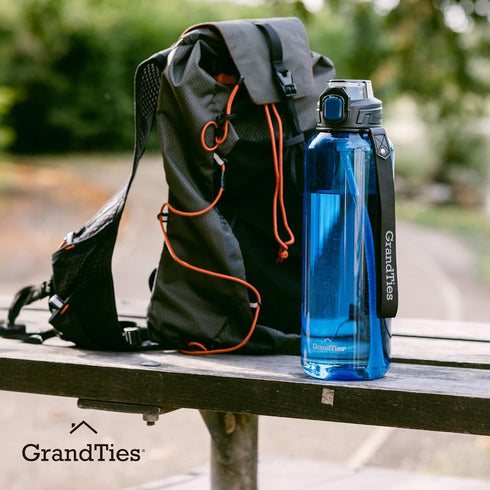 GRANDTIES Sports Tritan Plastic Water Bottle with Straw - Leakproof BPA Free Travel Bottle for Gym, Outdoor, Fitness
