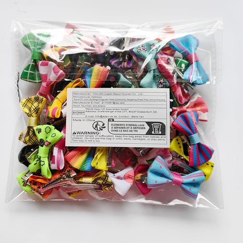 Chenkou Craft 50pcs Puppy Yorkie Dog Hair Bows with Clips, Pet Grooming Accessories, Mix Colors