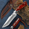 Omesio Fixed Blade Knife with Sheath, M390 Steel Survival Knife, Fulltang 60±1 HRC EDC Hunting Knives, Wood Handle
