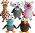 Nocciola 5-Pack Squeaky Dog Toys, Durable Stuffed Critter Zoo Dog Toys with