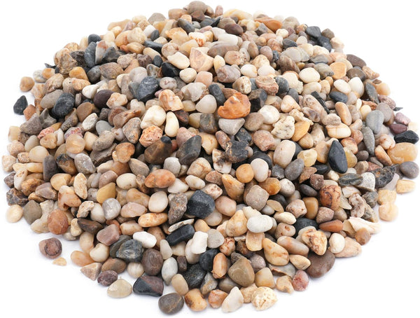 WUWEOT 12 Pounds Decorative Small Pebbles, Natural Mixed Color Gravel for Fresh Water Fish Aquariums
