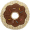 Tough 'N Fun Donut Plush Dog Toy - Tan, Small, Squeaky with Chew Guard Technology (71148)