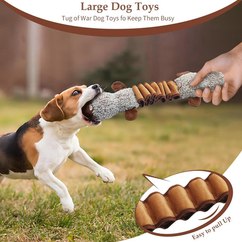 Squeaky Dog Toys, Interactive Tug of War Puppy Toys, Funny Plush Chew Toys for All Dog Sizes