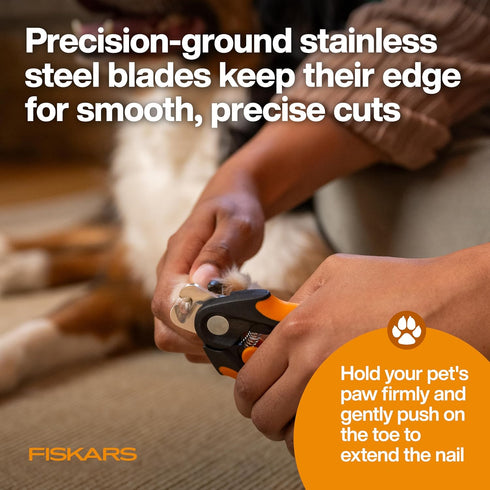 Trimmers 5.75, Fiskars Pet Large Nail Clippers, Cat and Dog Nail for Grooming, Pet Supplies with Semi-Circular Blade
