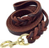 Leather Braided Dog Leash, 5 ft by 1/2 in (160cm 1.2cm), Brown Latigo Leather for Training & Walking