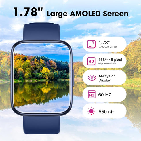 Smart Watch Fitness Tracker - 45 mm Touchscreen with Heart Rate Monitor and Sleep Tracking