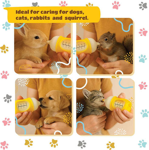 1TO3GO Puppies Bottle Feeding for Nursing, Kittens Formula Feeder for Nursing, Milk Nipples for Newborn Puppies
