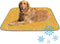 imiBBWQu Dog Cooling Mat Orange Raster Floral Water Cooling Mat for Cat Washable