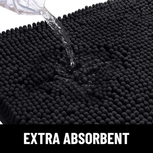 Smiry Dog Door Mat for Muddy Paws, Absorbent Non-Slip Washable Mat, Quick Dry Chenille Mud Mat for Indoor Entry (24x16