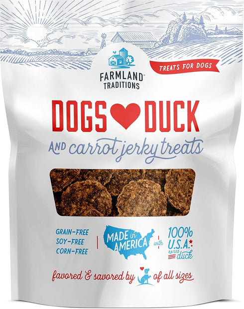 Farmland Traditions Filler Free Dogs Love Duck & Carrot Premium Jerky Treats, 13.5 oz