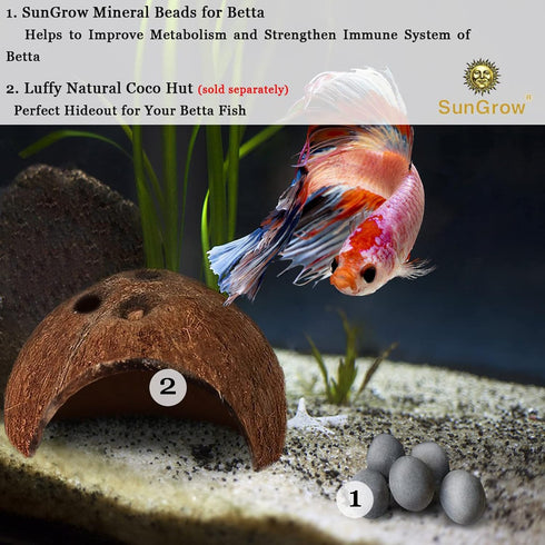 SunGrow Betta Balls, Water Conditioner with Beneficial Elements for Tropical Fish, 10 Pcs per Pack