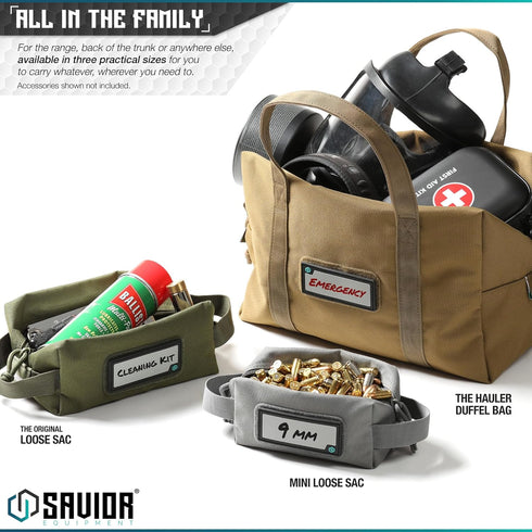 4-Pack Ammo Ammunition Ammos Savior Equipment Loose Sacs Tactical Pouch Firearm Carrier Bag, ID Patches Included, Rifle