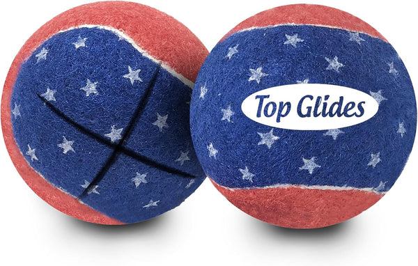 Top Glides Precut Walker Tennis Ball Glides, Patriotic Design