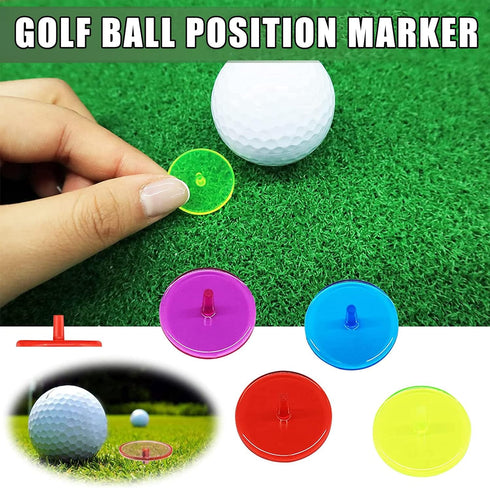 Golf Ball Markers Bulk, 50/100/150 Pcs Position Marker, Multicolor Transparent Plastic 25mm Flat Round Accessories