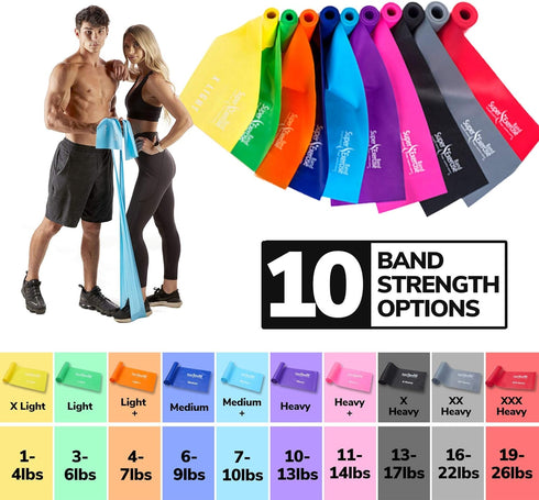 Resistance Bands for Working Out | 7Ft Long Exercise Bands with Carry Pouch and Door Anchor, Latex Free Workout Bands,