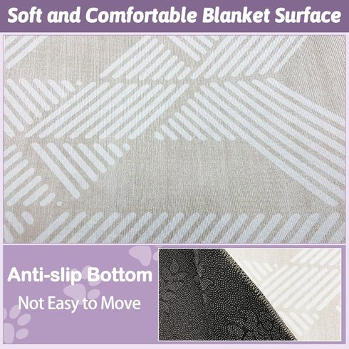 63 inch VCEPJH Extra Large Rabbit Cage Liner Reusable Washable Bunny Floor Mat Soft Animal Bedding Cage Flooring Pads