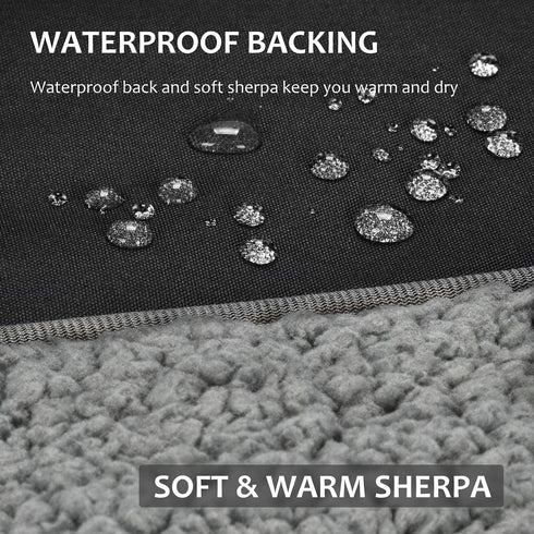 Tirrinia Outdoors Waterproof Throw Blanket - Sherpa Fleece Mat for Camping, Picnic, and Traveling