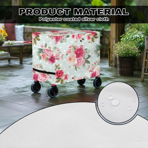 Sarogrorin 80 Waterproof Qt Rolling Cooler Cart Cover with Adjustable Drawstring Collapsible Ice Chest Cover for Party