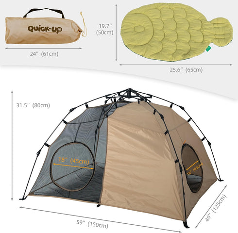 Quickup Pop Up Cat Tent for Outside, X-Large Catio & Cat Enclosure with Fish-Shaped Cat Mat, Portable Outdoor Cat