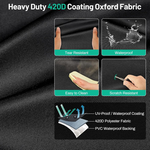 Golf Cart Cover Fits EZGO, Club Car, Yamaha Most 4 Passenger/2 Passenger, Upgrade Reflective Strips, All Weather