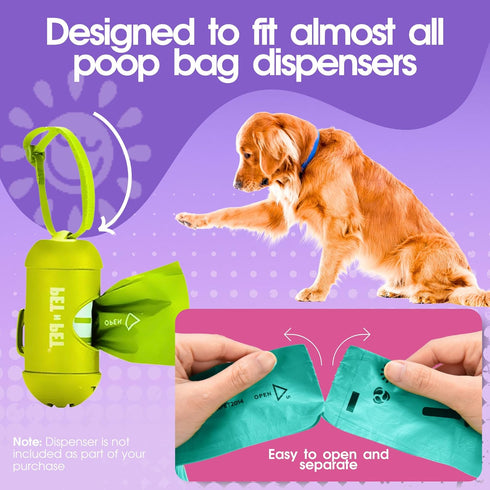 720 Counts 41% 59% Pet N Pet Lavender Scented, Colorful Poop Bags for Dogs, Plant Based & PE Dog Poop Bags Rolls, Extra