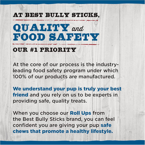Best Bully Sticks Roll Ups, All-Natural Peanut Butter Flavor Dog Chew, 7 Inch, 4-Pack for Small Breeds