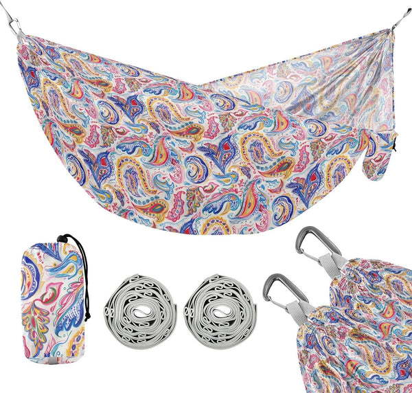 ALAZA Paisley Crayon Drawing Camping Hammocks Single or 2 Person 500 lbs